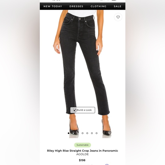 Agolde Riley High Rise Straight Crop Jeans - Picture 2 of 7